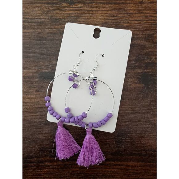Fringe Hoop Earrings    - Picture 1 of 4